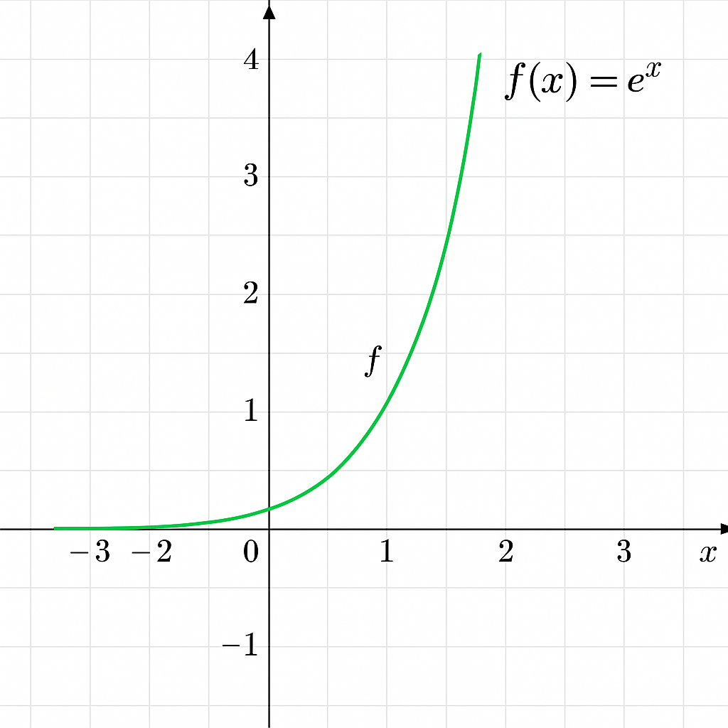 Gráfico da função f(x) = e^x
